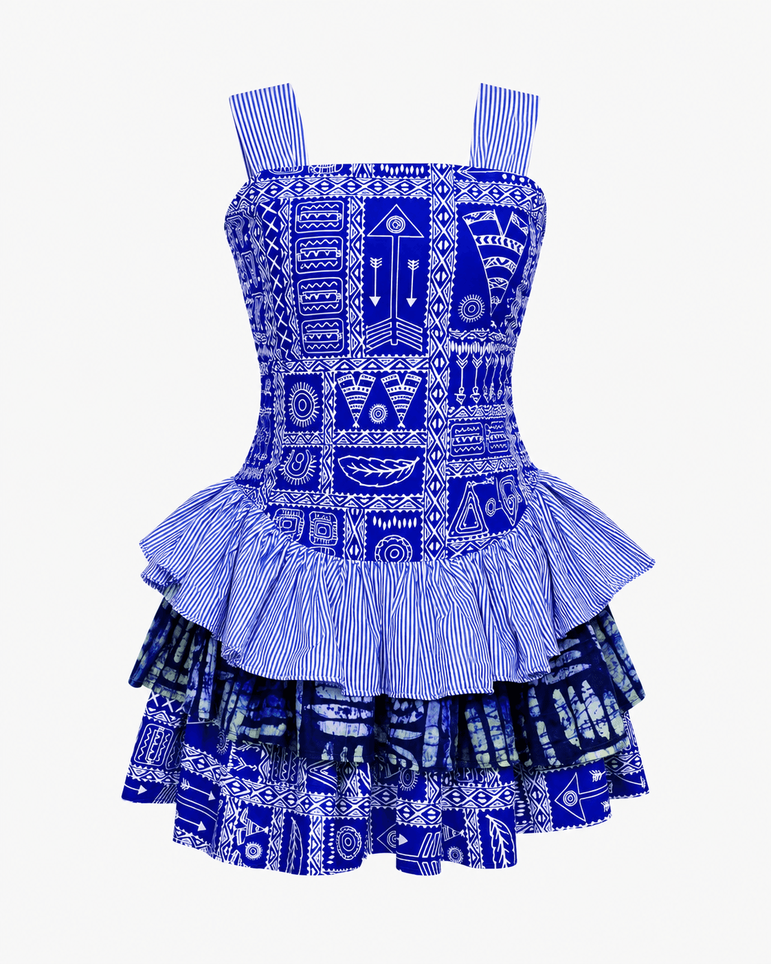 Airah Layered Dress in Blue