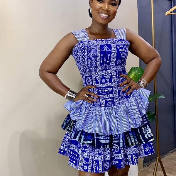 Airah Layered Dress in Blue